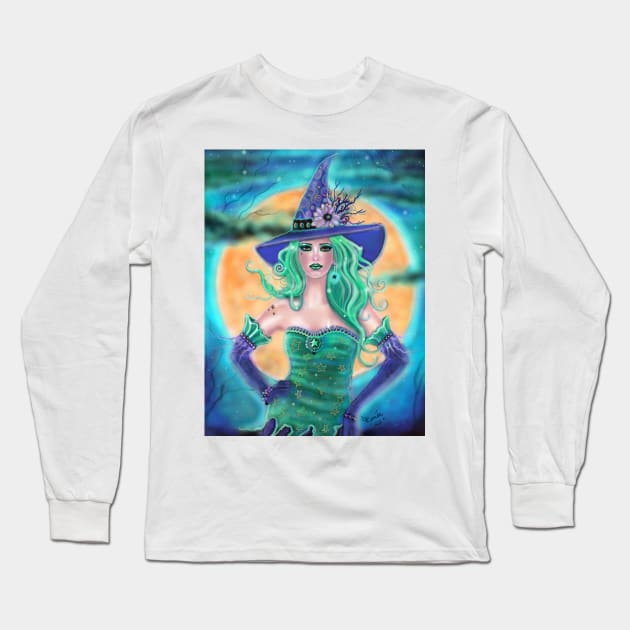 Halloween witch Zoey by Renee Lavoie Long Sleeve T-Shirt by ReneeLLavoie